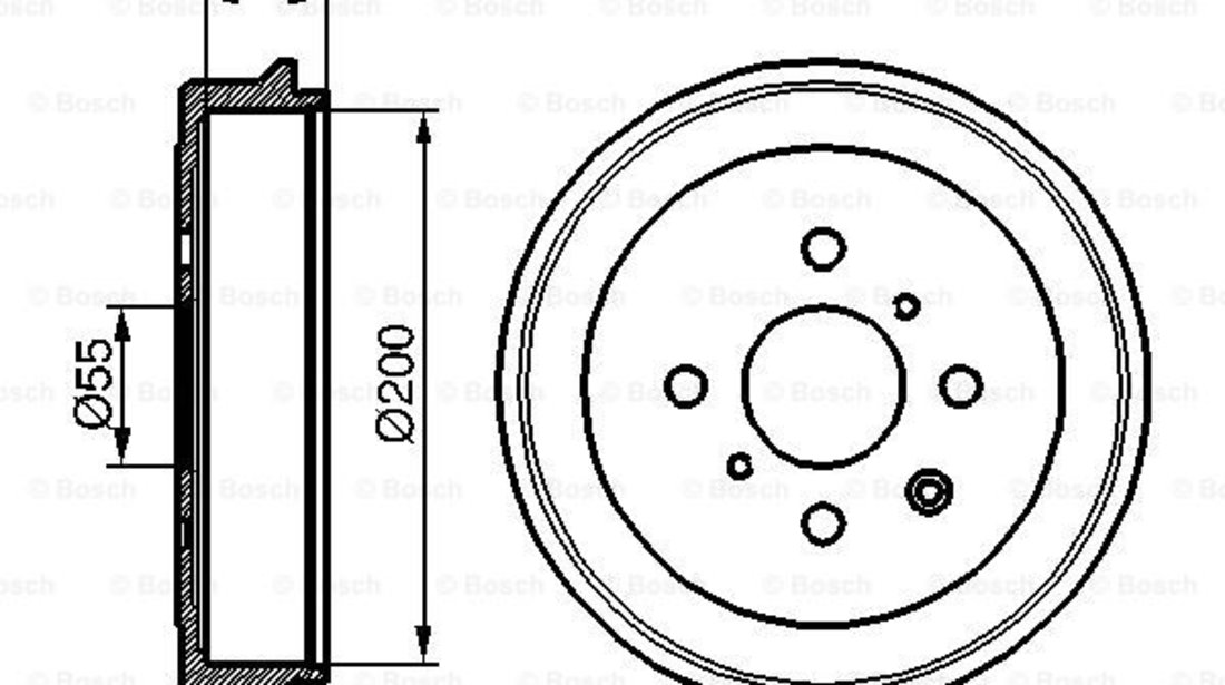 Tambur frana puntea spate (0986477148 BOSCH) Citroen,PEUGEOT,SUZUKI,TOYOTA