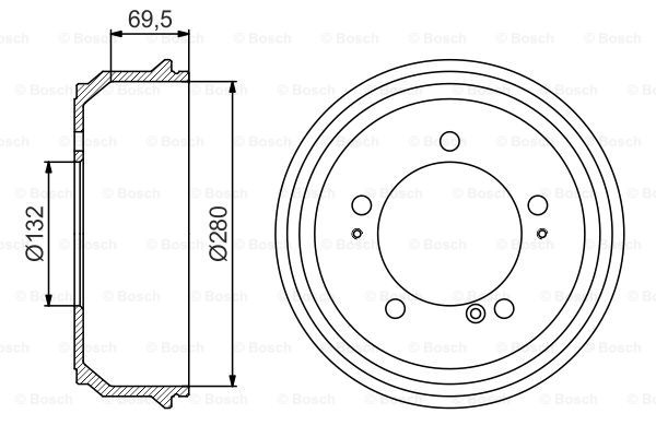 Tambur frana puntea spate (0986477169 BOSCH) OPEL,RENAULT,VAUXHALL