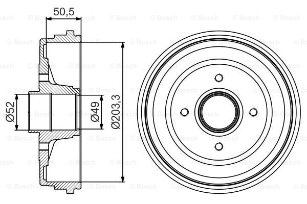 Tambur frana puntea spate (0986477206 BOSCH) RENAULT
