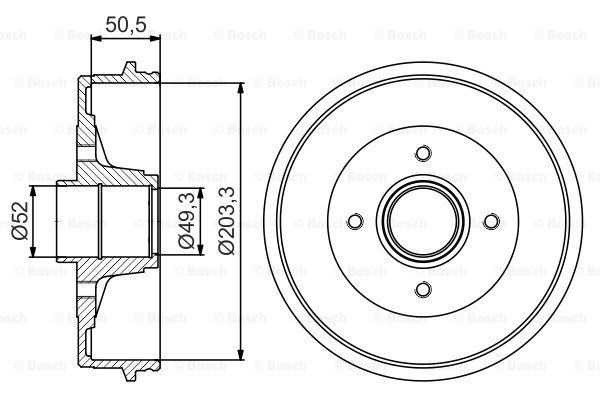 Tambur frana puntea spate (0986477210 BOSCH) DACIA,RENAULT
