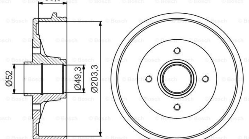 Tambur frana puntea spate (0986477211 BOSCH) DACIA,RENAULT