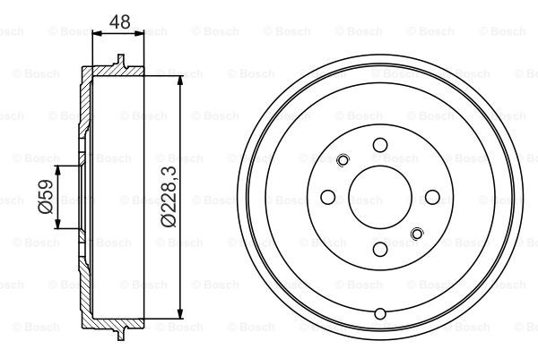Tambur frana puntea spate (0986477212 BOSCH) Citroen,PEUGEOT