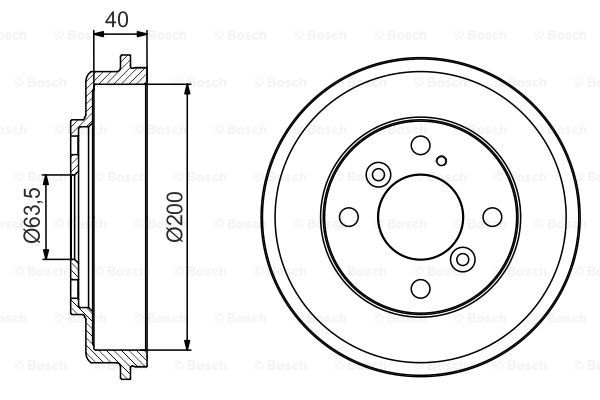 Tambur frana puntea spate (0986477240 BOSCH) FORD,FORD AUSTRALIA