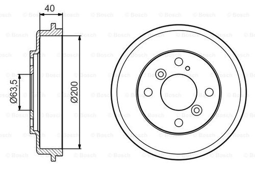 Tambur frana puntea spate (0986477240 BOSCH) FORD,FORD AUSTRALIA