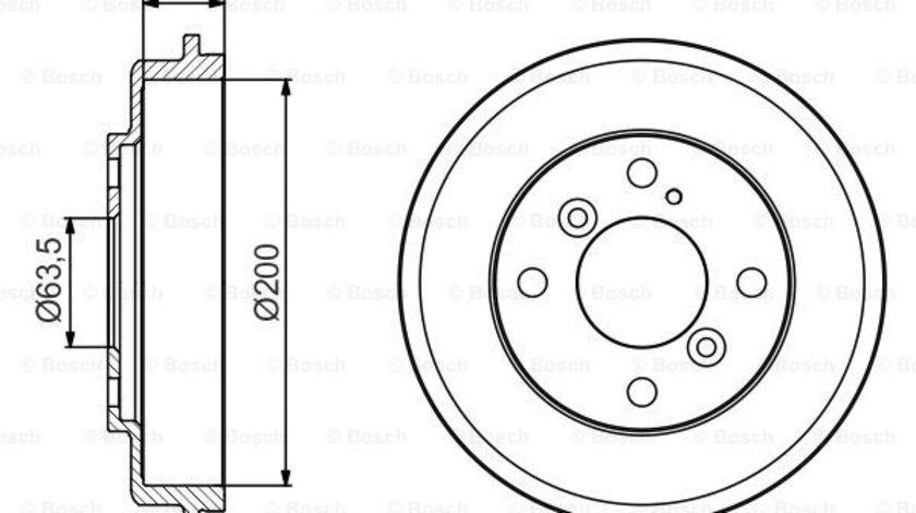 Tambur frana puntea spate (0986477240 BOSCH) FORD,FORD AUSTRALIA