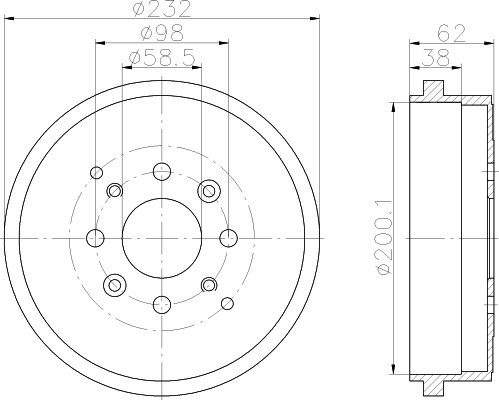 Tambur frana puntea spate (94013900 TEXTAR) SKODA