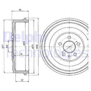Tambur frana puntea spate (BF325 DLP) Citroen,FIAT,LANCIA,PEUGEOT