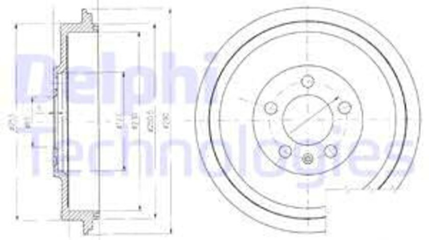 Tambur frana puntea spate (BF406 DELPHI) SKODA,VW,VW (FAW),ZHONGHUA(BRILLIANCE)