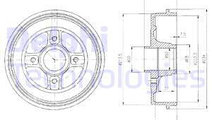 Tambur frana puntea spate (BF427 DELPHI) Citroen,D...