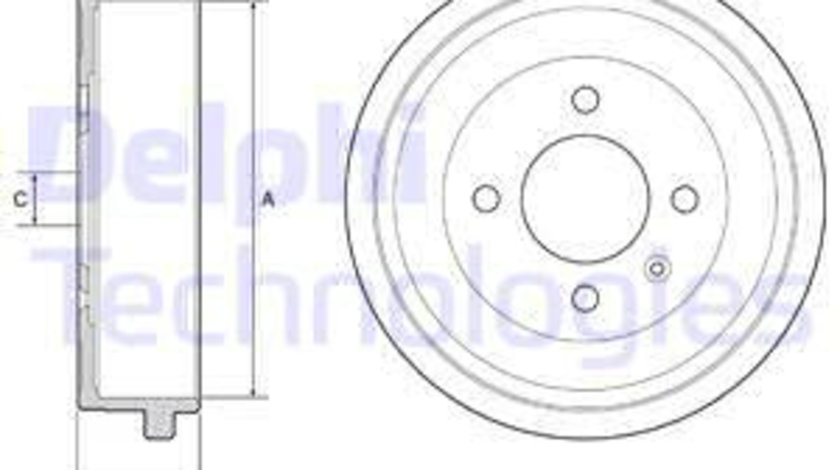 Tambur frana puntea spate (BF549 DELPHI) SEAT,SKODA,VW,VW (FAW),VW (SVW)