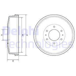 Tambur frana puntea spate (BF559 DELPHI) FIAT,MITSUBISHI