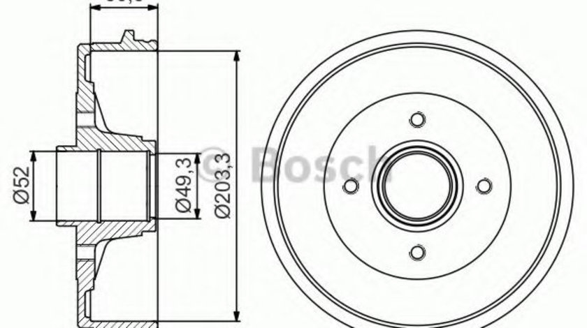 Tambur frana RENAULT CLIO II (BB0/1/2, CB0/1/2) (1998 - 2005) BOSCH 0 986 477 211 piesa NOUA