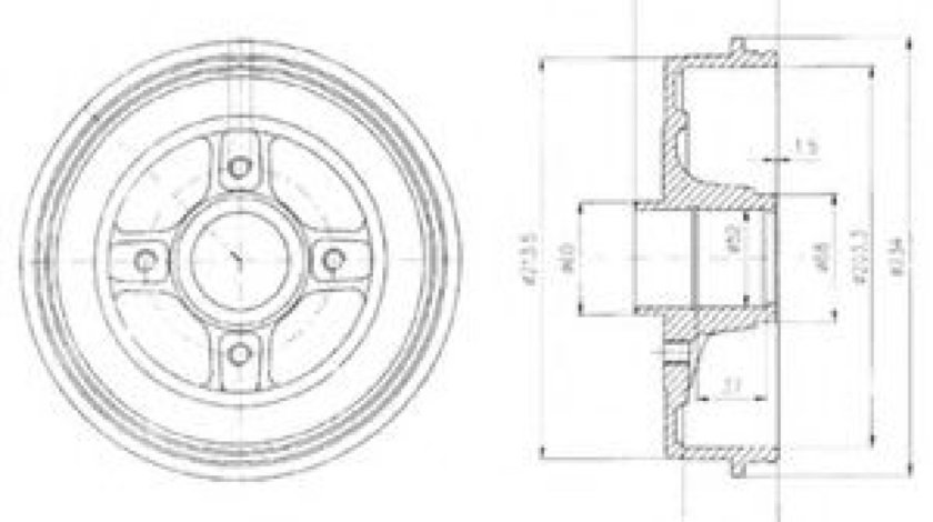 Tambur frana RENAULT CLIO II (BB0/1/2, CB0/1/2) (1998 - 2005) DELPHI BF427 piesa NOUA