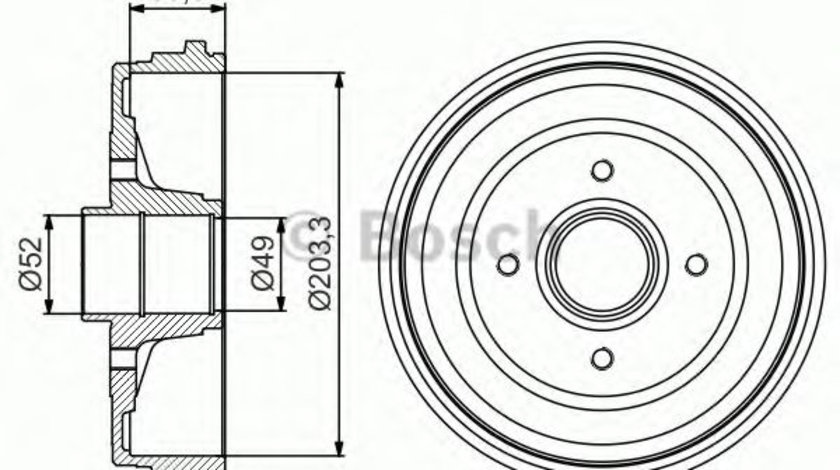 Tambur frana RENAULT CLIO III (BR0/1, CR0/1) (2005 - 2012) BOSCH 0 986 477 205 piesa NOUA