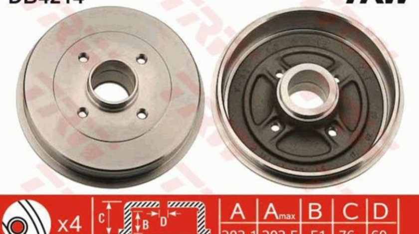 Tambur frana Renault LOGAN I (LS_) 2004-2016 #2 0204113671