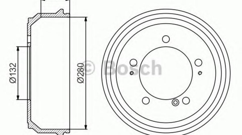 Tambur frana RENAULT MASTER II bus (JD) (1998 - 2010) BOSCH 0 986 477 169 piesa NOUA