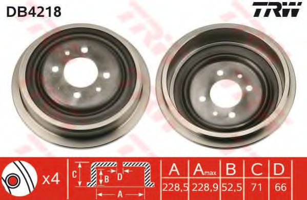 Tambur frana RENAULT MEGANE I Scenic (JA0/1) (1996 - 2001) TRW DB4218 piesa NOUA