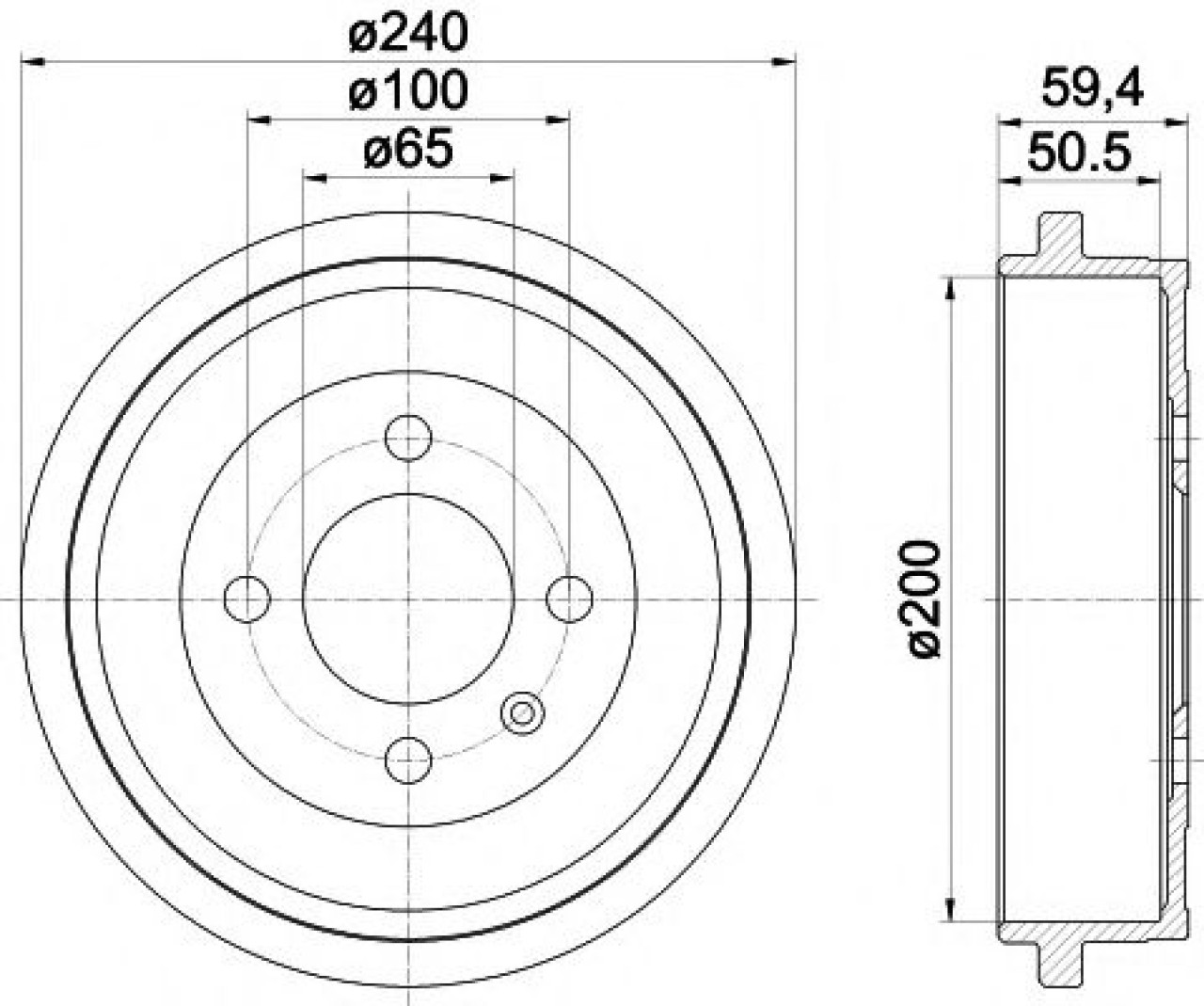 Tambur frana SEAT AROSA (6H) (1997 - 2004) TEXTAR 94022800 piesa NOUA