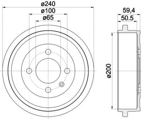 Tambur frana SEAT AROSA (6H) (1997 - 2004) TEXTAR 94022800 piesa NOUA