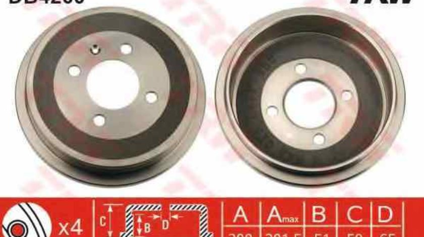 Tambur frana SEAT IBIZA IV 6L1 TRW DB4260
