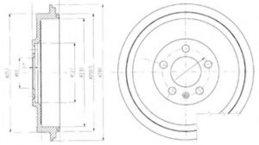 Tambur frana SKODA OCTAVIA I (1U2) (1996 - 2010) DELPHI BF406 piesa NOUA