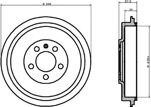 Tambur frana SKODA OCTAVIA I (1U2) (1996 - 2010) TEXTAR 94024300 piesa NOUA
