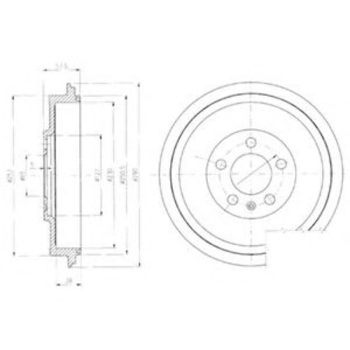 Tambur frana SKODA OCTAVIA I Combi (1U5) (1998 - 2010) DELPHI BF406 piesa NOUA