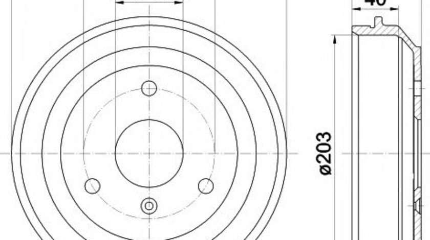 Tambur frana SMART FORTWO Cupe (451) (2007 - 2016) TEXTAR 94035600 piesa NOUA