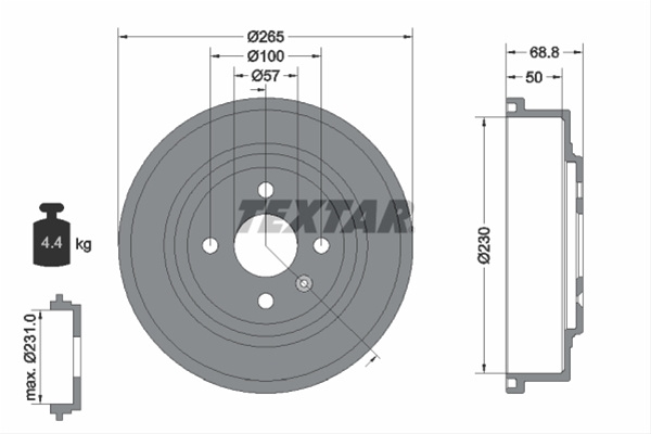 Tambur Frana Textar Opel 94031500