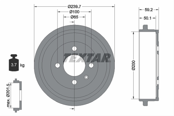 Tambur Frana Textar Seat 94022800