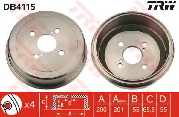 Tambur frana TOYOTA COROLLA Hatchback (E11) (1997 - 2002) TRW DB4115 piesa NOUA
