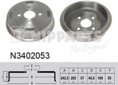 Tambur frana TOYOTA YARIS (P13) (2010 - 2016) NIPPARTS N3402053 piesa NOUA