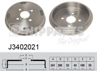 Tambur frana TOYOTA YARIS VERSO (NLP2, NCP2) (1999 - 2005) NIPPARTS J3402021 piesa NOUA