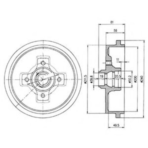 Tambur frana VW CADDY II Pick-up (9U7) (1996 - 2000) DELPHI BF310 piesa NOUA