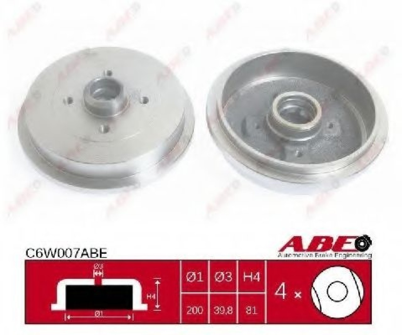 Tambur frana VW GOLF IV Cabriolet (1E7) (1998 - 2002) ABE C6W007ABE piesa NOUA