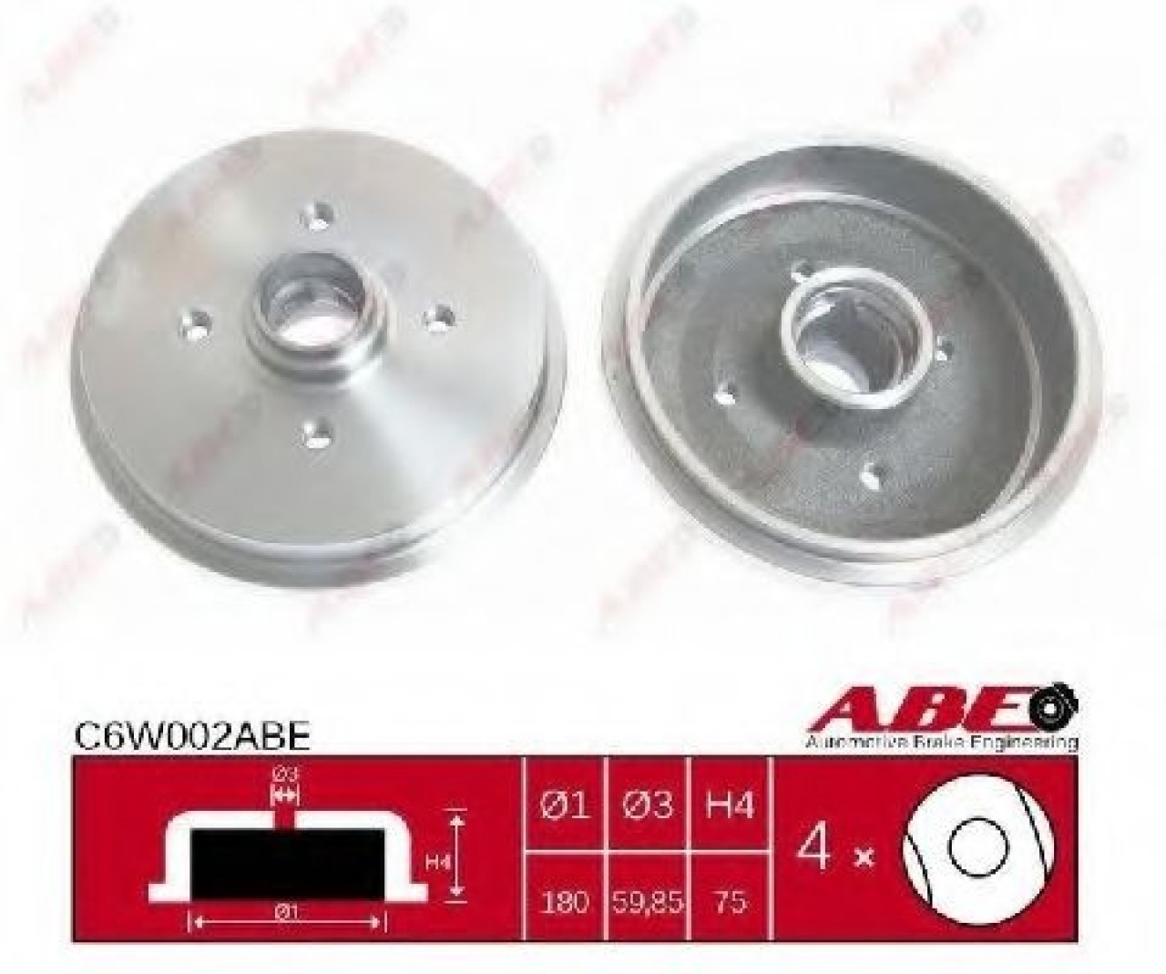 Tambur frana VW POLO CLASSIC (6KV2) (1995 - 2006) ABE C6W002ABE piesa NOUA