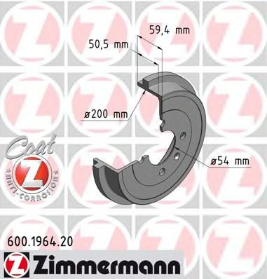 Tambur frana VW UP (2011 - 2016) ZIMMERMANN 600.1964.20 piesa NOUA