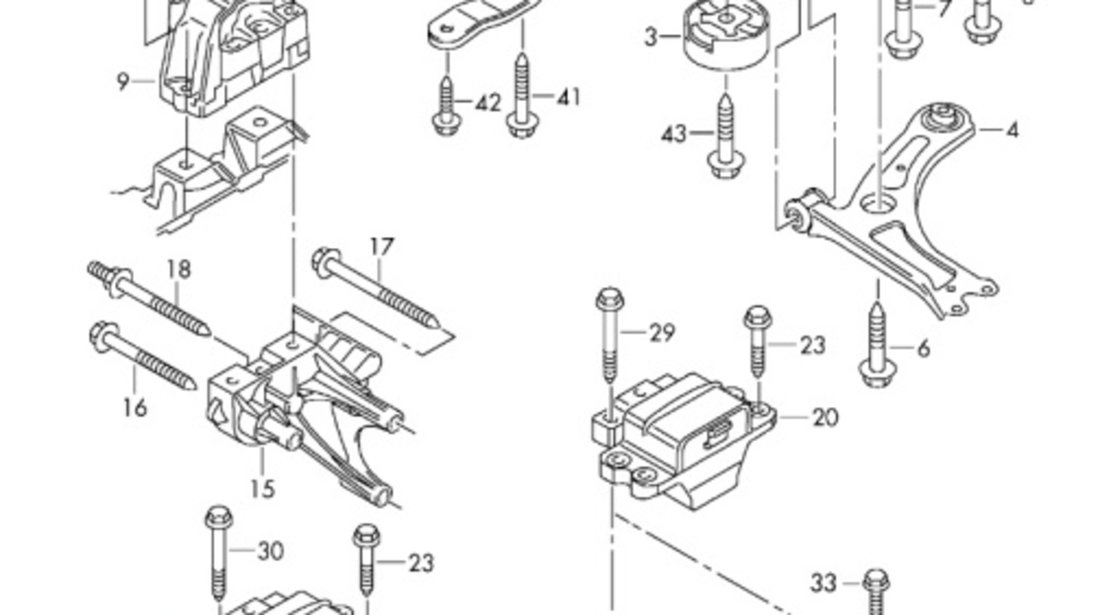 Tampon cutie viteze VW Golf 5 2.0 TDI BMM 2008 OEM 1K0199555Q