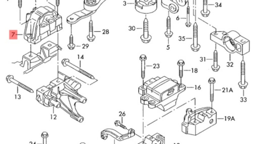 Tampon motor 1K0199262P Vw Passat B6 2.0 TDI 2006 BKP OEM 1K0199262P