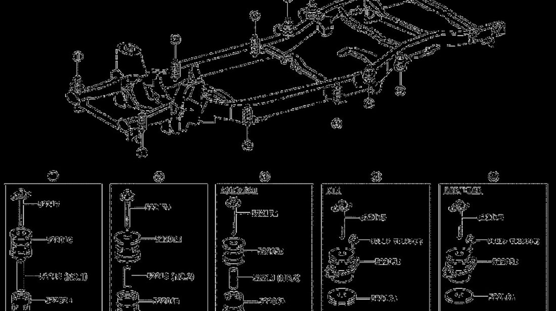 Tampon sasiu posterior Toyota Hi-Lux III TOYOTA OE 52205-0K040