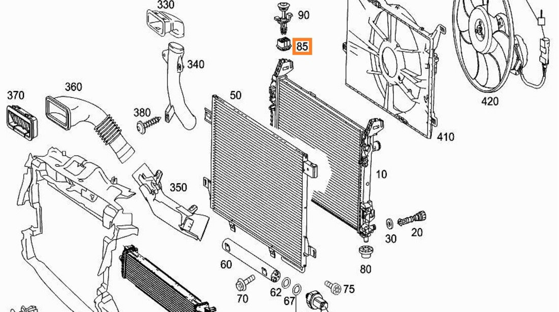 Tampon Superior Radiator Oe Mercedes-Benz CLS-Class W219 2004-2010 A2115040312