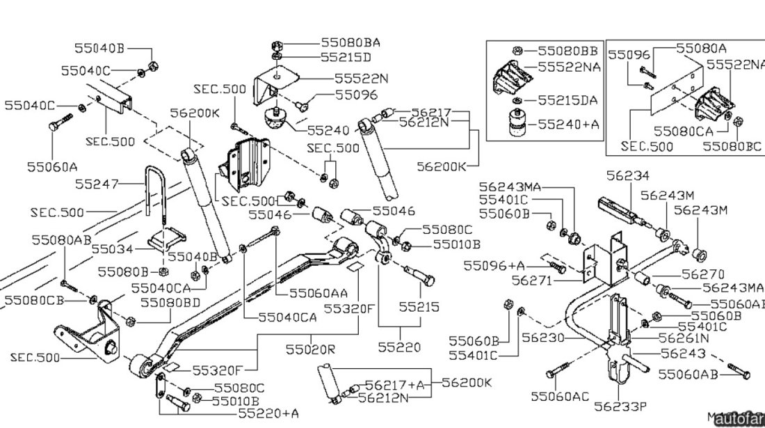 Tampon suprasarcina spate Nissan Cabstar (poz.55240) NISSAN OE 54050-9X200