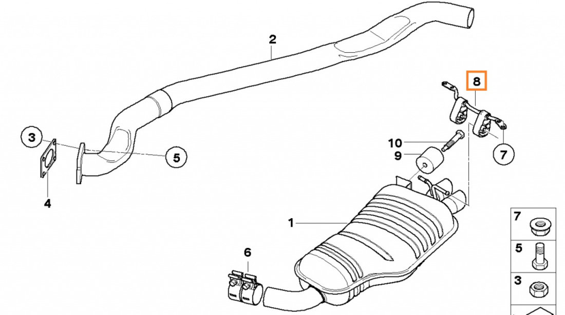 Tampon Toba Esapament Finala Oe Bmw X3 E83 2004-2007 18303413461