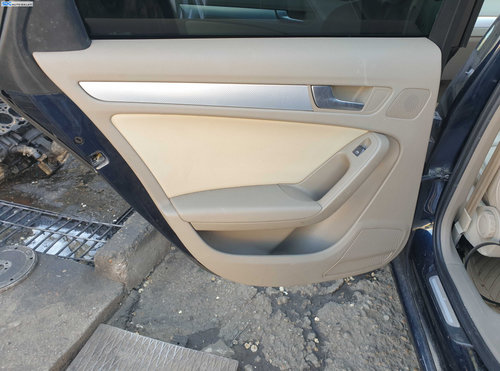 Tapiterie Panou Fata Interior Piele Crem Usa Portiera Stanga Spate Audi A4 B8 Berlina Sedan 2008 - 2...