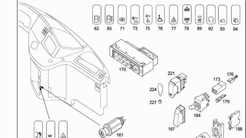 Tastatura cutie viteze automatica Mercedes Turismo 15 RHD (poz.170) MERCEDES OE A0005401001