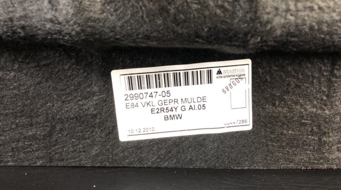 Tavita portbagaj BMW X1 E84 2.0 d, S-Drive 177cp , Manual sedan 2011 (299074705)