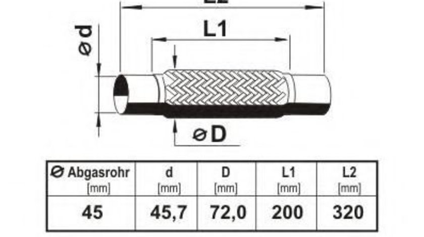 Teava flexibila, esapament AUDI A2 (8Z0) (2000 - 2005) ERNST 460071 piesa NOUA