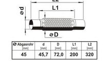 Teava flexibila, esapament FIAT 500 (312) (2007 - ...