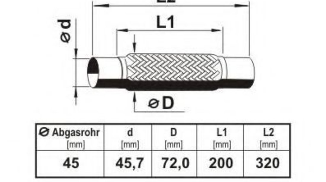 Teava flexibila, esapament FIAT GRANDE PUNTO (199) (2005 - 2016) ERNST 460071 piesa NOUA