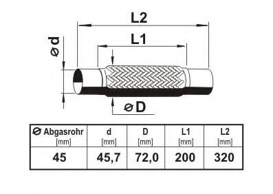 Teava flexibila, esapament FORD KA (RU8) (2008 - 2016) ERNST 460071 piesa NOUA